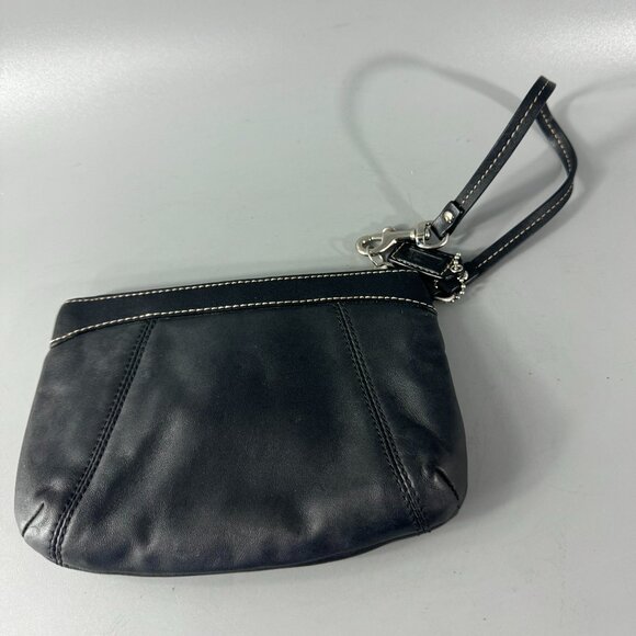 Coach Black Leather Large Wristlet - Picture 6 of 12